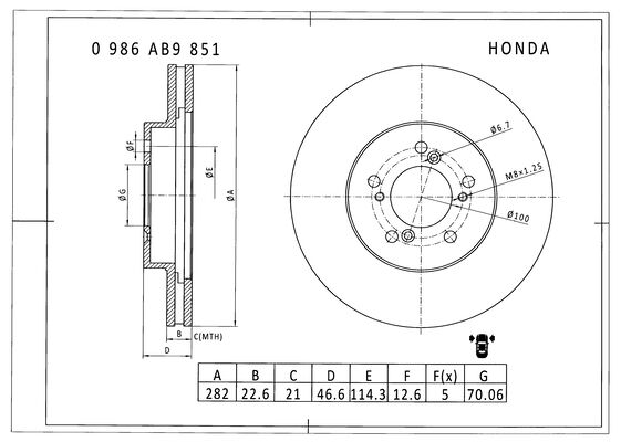 Brake disc; front image