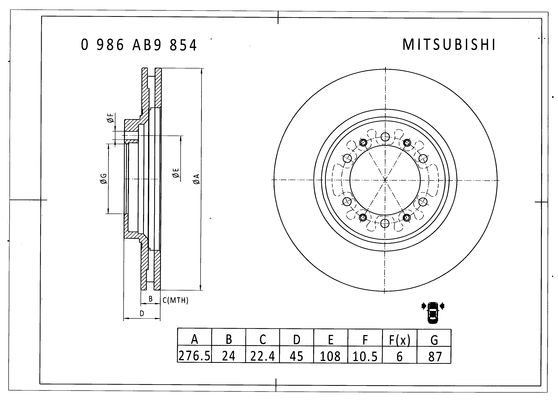 Brake disc; front image