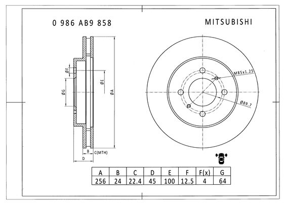 Brake disc; front image