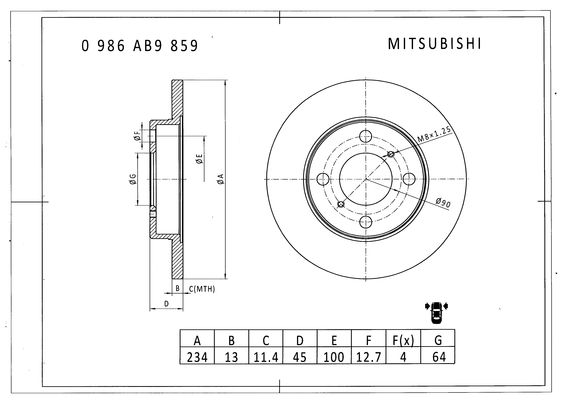 Brake disc; front image