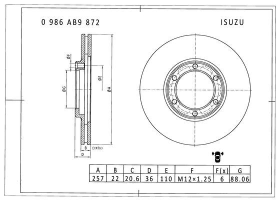 Brake disc; front image