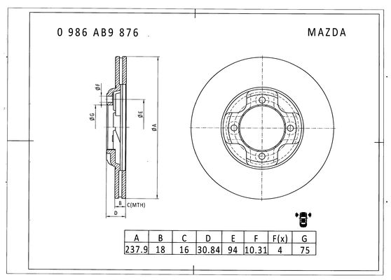 Brake disc; front image