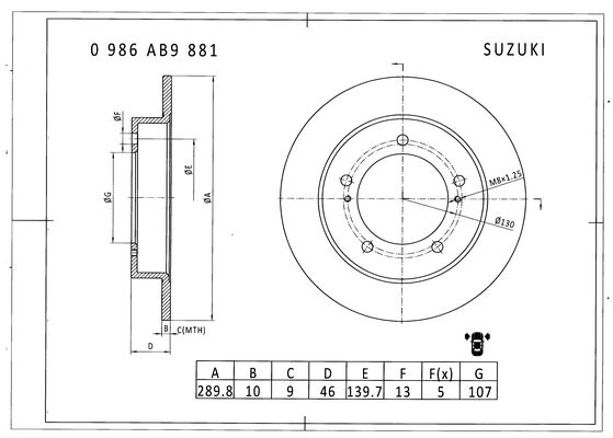 Brake disc; front image