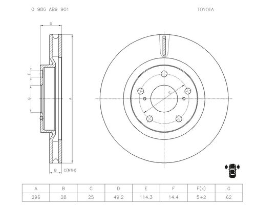 Brake disc; front image