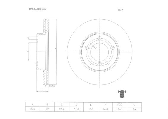 Brake disc; front image