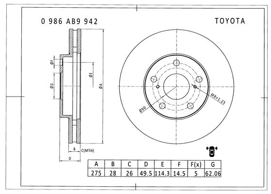 Brake disc; front image