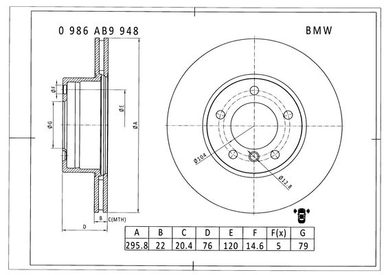 Brake disc; front image