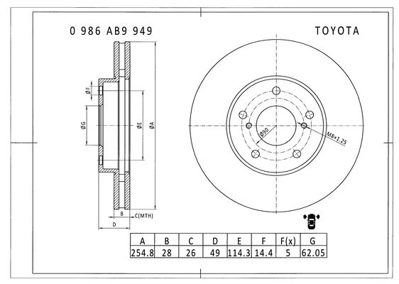 Brake disc; front image