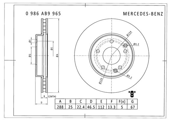 Brake disc; front image