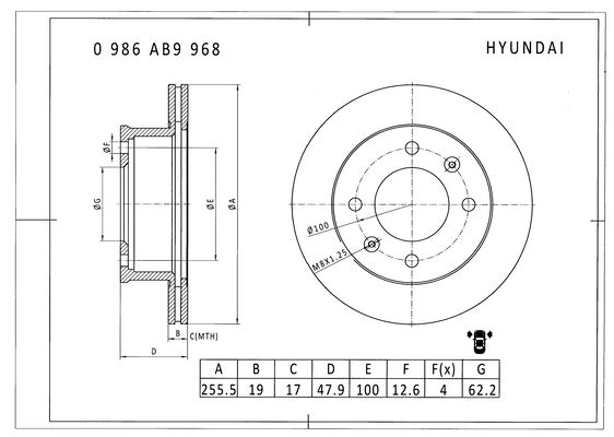 Brake disc; front image