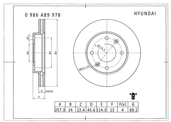 Brake disc; front image