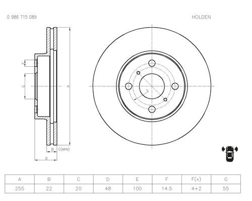 Brake disc; front image