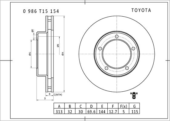 Brake disc; front image