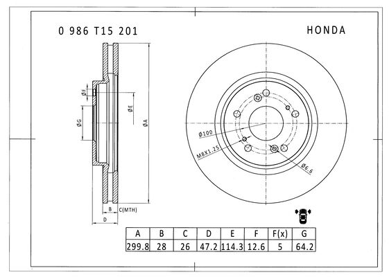 Brake disc; front image