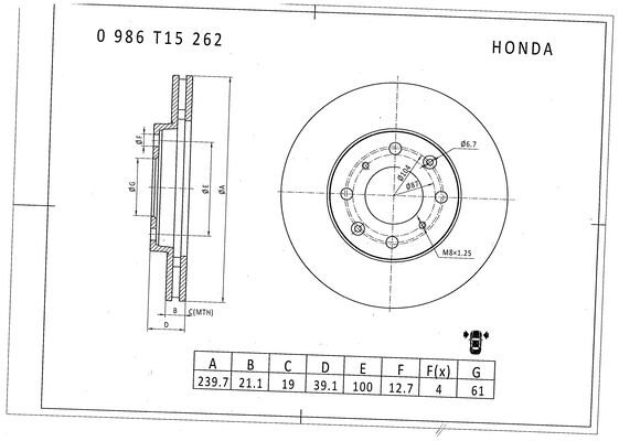 Brake disc; front image