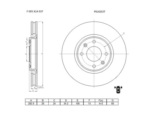 Brake disc; front image