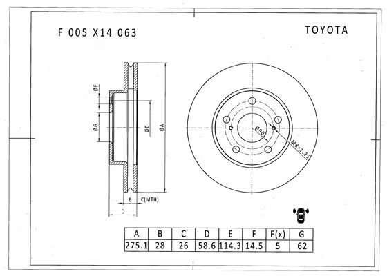 Brake disc; front image