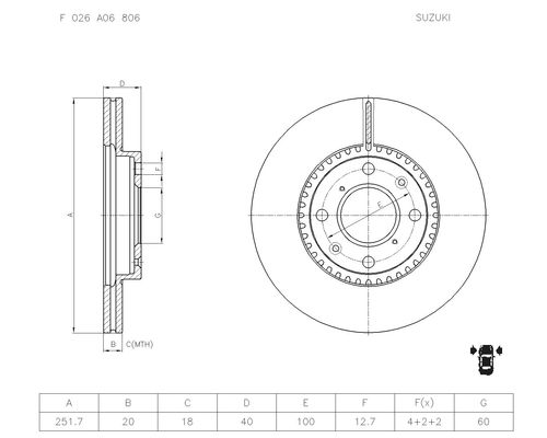 Brake disc; front image